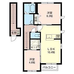 ラークメゾンII 2階2LDKの間取り
