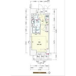 プレサンス池下トレス 1Kの間取図画像