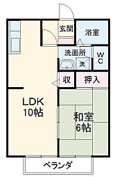 サンライフ木村 1LDKの間取図画像