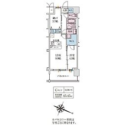 スプランディッド梅田グランノース 1SLDKの間取図画像