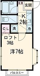メゾンパセロゼ 1階1Kの間取り