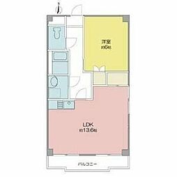 サンライズ入場 2階1LDKの間取り