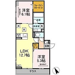 セントラーレ 301 3階2LDKの間取り