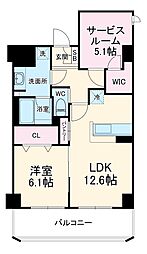 フィルージュ浦和常盤 2階1SLDKの間取り