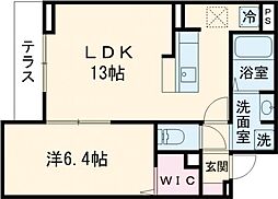 小田急小田原線 祖師ヶ谷大蔵駅 徒歩12分の賃貸アパート 1階1LDKの間取り