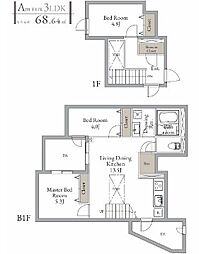 LiveFlat西荻窪 地下1階3LDKの間取り