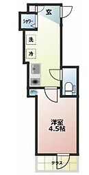 ロッソ・カンパーナ 3階1Kの間取り