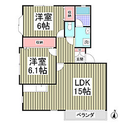 JR両毛線 前橋駅 バス18分 前原下車 徒歩3分の賃貸アパート 2階2LDKの間取り