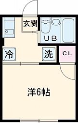 JR南武線 稲城長沼駅 徒歩7分の賃貸アパート 2階1Kの間取り