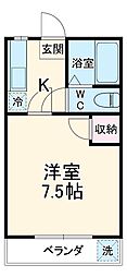 ハイツY 1階1Kの間取り