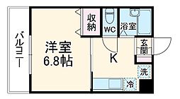 京急本線 追浜駅 徒歩9分の賃貸マンション 3階1Kの間取り