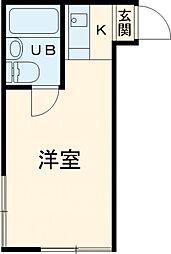 コーポ野方 2階ワンルームの間取り