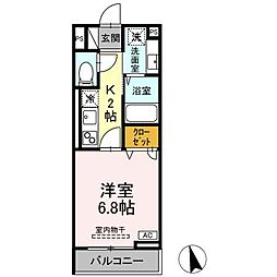 京王線 多磨霊園駅 徒歩4分の賃貸アパート 3階1Kの間取り