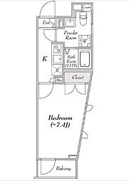 ミリアレジデンス馬込 2階1Kの間取り