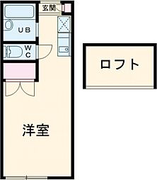 ウッディパレス服部I 1階1Kの間取り