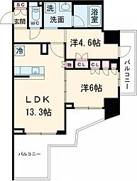 LUXENA八王子寺町 13階2LDKの間取り