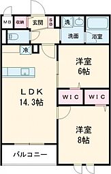 Stadt Nerima-kasugacho 2階2LDKの間取り