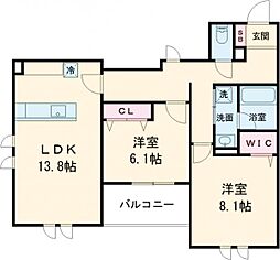 Stadt Nerima-kasugacho 3階2LDKの間取り