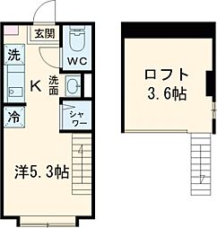 ル・ブラン小岩 1階ワンルームの間取り
