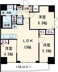 プライムブリス板橋本町 1201 12階3LDKの間取り