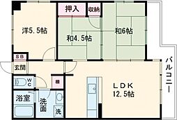 第34長栄ヴィラ大成さが 2階3LDKの間取り