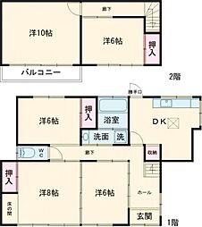 高林戸建て　南 1階5DKの間取り