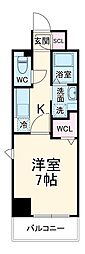 プレイズシード浅間町 6階1Kの間取り