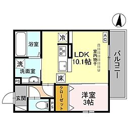 JR高崎線 高崎駅 徒歩20分の賃貸アパート 1階1LDKの間取り