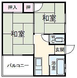 藤和ハイツ 2階2Kの間取り