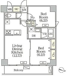 ＯＲＳＵＳ志村坂上 5階2LDKの間取り