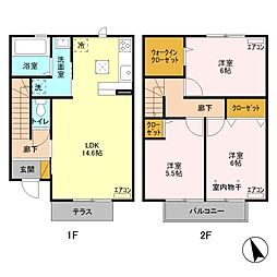 リーブル 1階3LDKの間取り