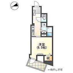 レジデンス明神町 9階1Kの間取り