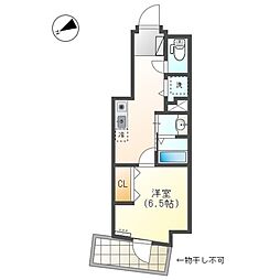 レジデンス明神町 8階1Kの間取り