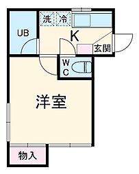 チェリーハイツ 102 1階1Kの間取り