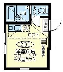 横濱マリーナ・ベイ3 201 2階ワンルームの間取り
