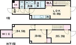 京王線 八幡山駅 徒歩8分の賃貸マンション 地下1階3LDKの間取り