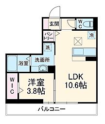 ラペーシュ湘南台 1階1LDKの間取り