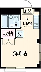 内野ハイツ 3階ワンルームの間取り
