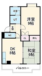 メゾン叶21 2階2LDKの間取り