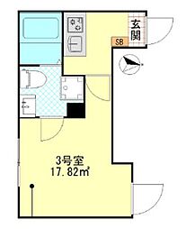 パーチェ堀切 1階1Kの間取り