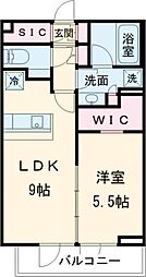 ルミーク本町イースト 2階2DKの間取り