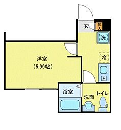 URBAN LUXE 3階ワンルームの間取り