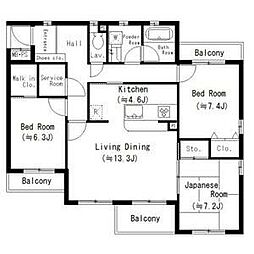 ラフィネメゾン瑞穂 3階3LDKの間取り