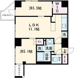 インプルーブ西日暮里 2階2LDKの間取り