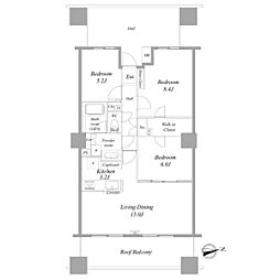 センチュリー水戸サウスゲートタワー 9階3LDKの間取り
