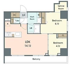 Alivis東京尾久 5階2SLDKの間取り