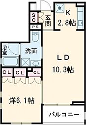 京王線 初台駅 徒歩7分の賃貸マンション 5階1LDKの間取り