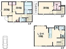 府中市美好町一丁目戸建 1階3LDKの間取り