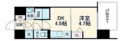 ファーストフィオーレ長田グランディール 8階1DKの間取り