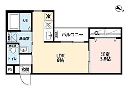 Luciente　藤が丘 3階1LDKの間取り